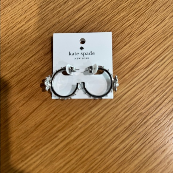 Kate Spade Silver Floral Hoop Earrings - Picture 5 of 5